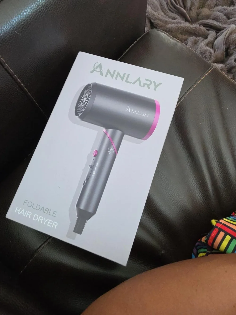 Amazon Black Compact Hair Dryer with Diffuser & Nozzle Attachments